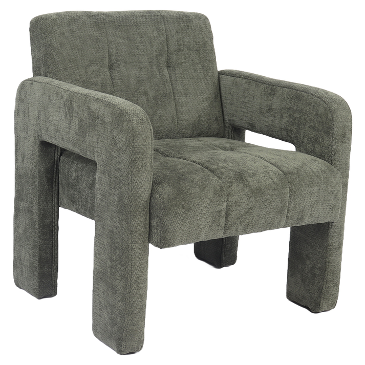 Πολυθρόνα VELORA Πράσινο Ύφασμα/Ξύλο 75x68x69cm