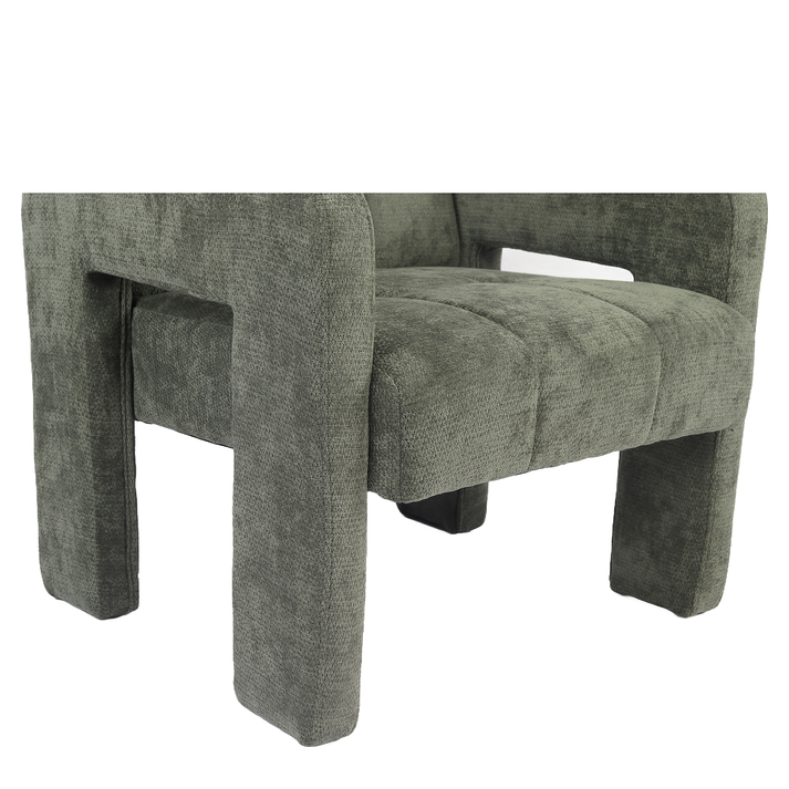 Πολυθρόνα VELORA Πράσινο Ύφασμα/Ξύλο 75x68x69cm