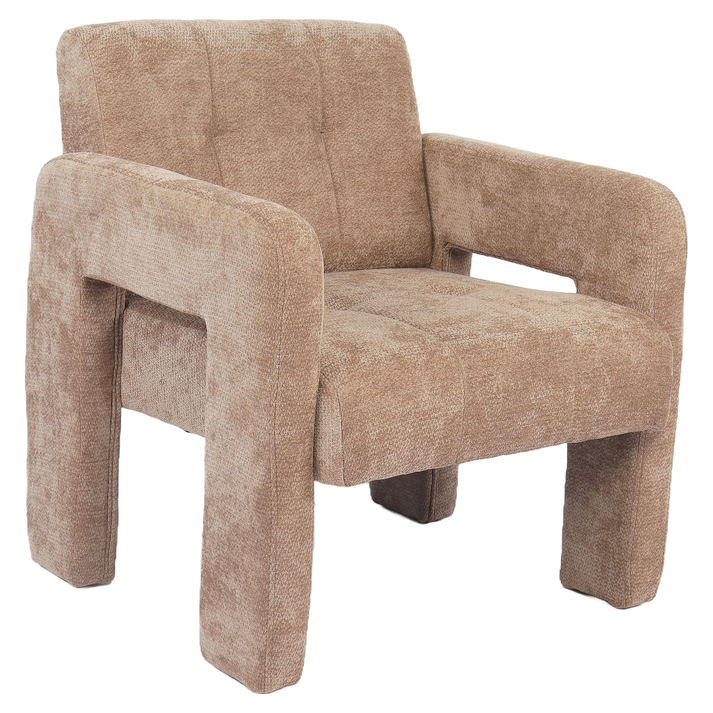 Πολυθρόνα VELORA Μπεζ Ύφασμα/Ξύλο 75x68x69cm