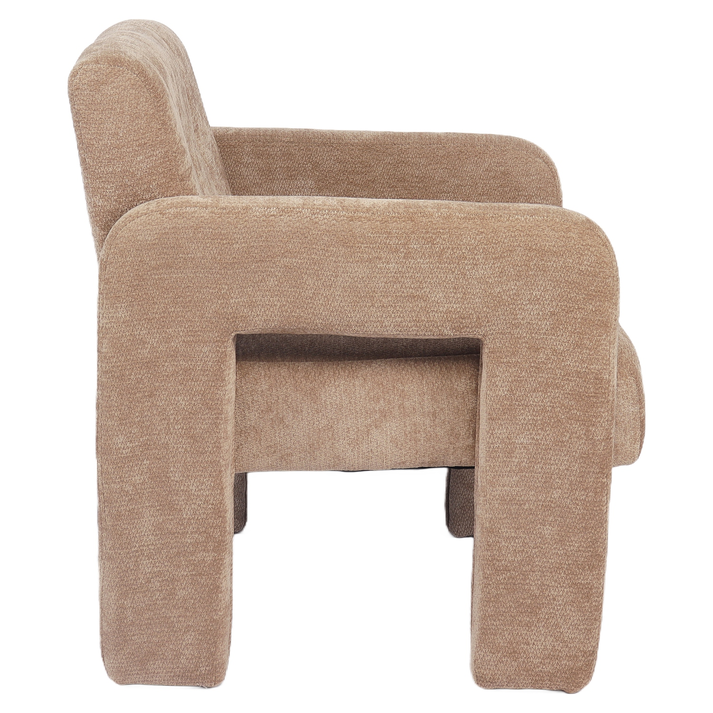 Πολυθρόνα VELORA Μπεζ Ύφασμα/Ξύλο 75x68x69cm