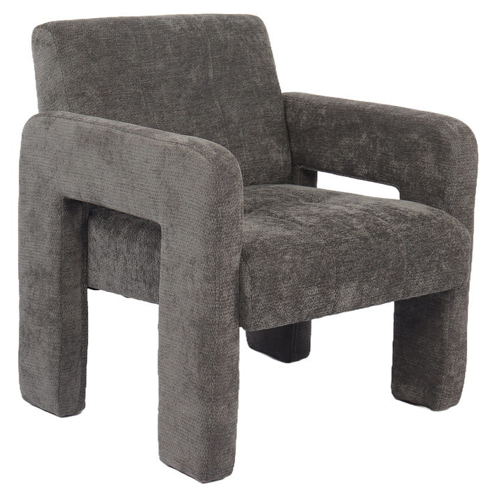 Πολυθρόνα VELORA Γκρι Ανοιχτό Ύφασμα/Ξύλο 75x68x69cm