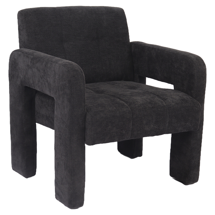 Πολυθρόνα VELORA Γκρι Σκούρο Ύφασμα/Ξύλο 75x68x69cm