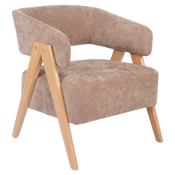 Πολυθρόνα BARTON Καφέ Ύφασμα/Ξύλο 74x67x66cm