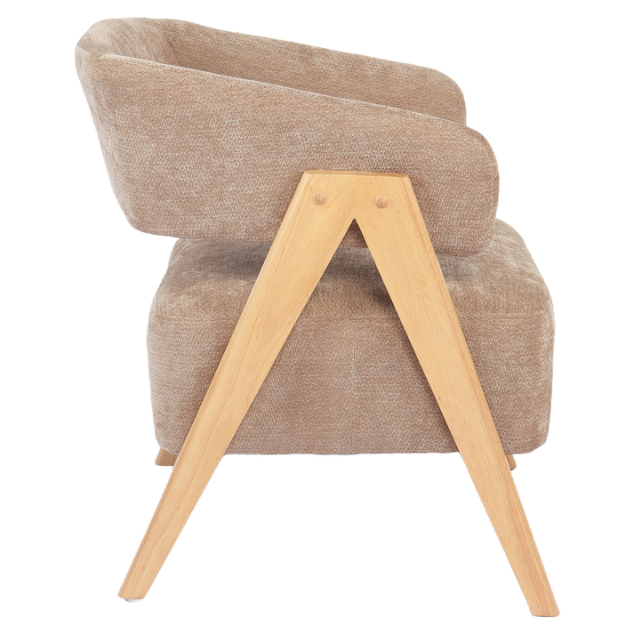 Πολυθρόνα BARTON Καφέ Ύφασμα/Ξύλο 74x67x66cm
