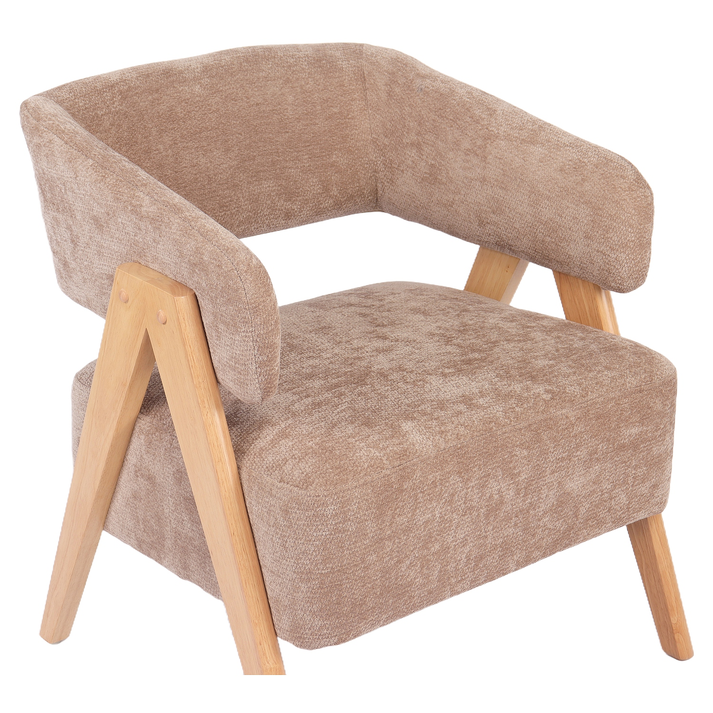 Πολυθρόνα BARTON Καφέ Ύφασμα/Ξύλο 74x67x66cm