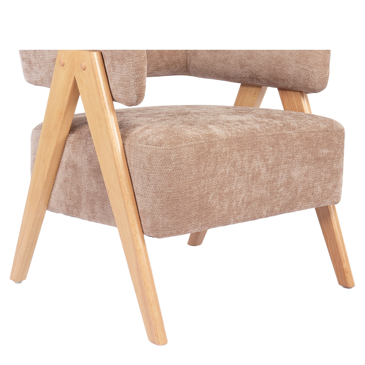 Πολυθρόνα BARTON Καφέ Ύφασμα/Ξύλο 74x67x66cm