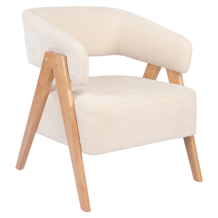 Πολυθρόνα BARTON Μπεζ Ύφασμα/Ξύλο 74x67x66cm