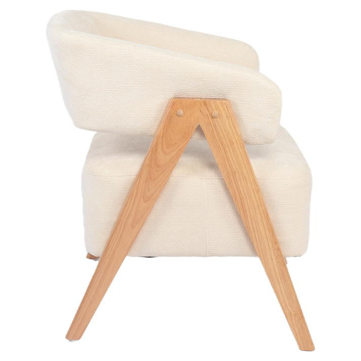 Πολυθρόνα BARTON Μπεζ Ύφασμα/Ξύλο 74x67x66cm