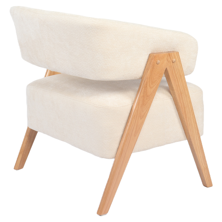 Πολυθρόνα BARTON Μπεζ Ύφασμα/Ξύλο 74x67x66cm