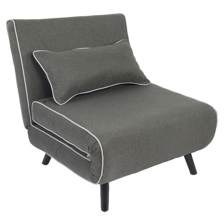 Κρεβάτι Ράντζο CALISTA Γκρι/Γκρι Ανοιχτό Ύφασμα/Ξύλο/Μέταλλο 78x200x28cm