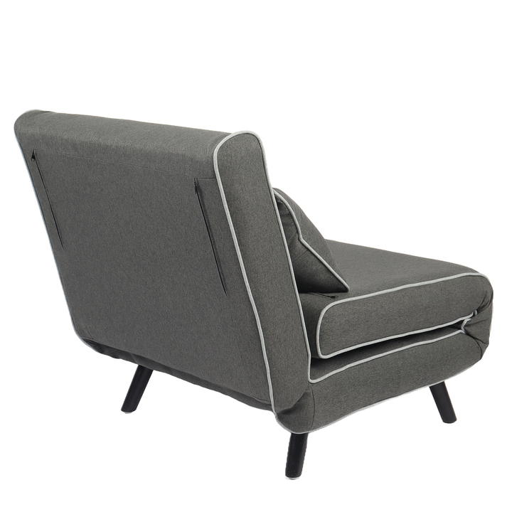 Κρεβάτι Ράντζο CALISTA Γκρι/Γκρι Ανοιχτό Ύφασμα/Ξύλο/Μέταλλο 78x200x28cm