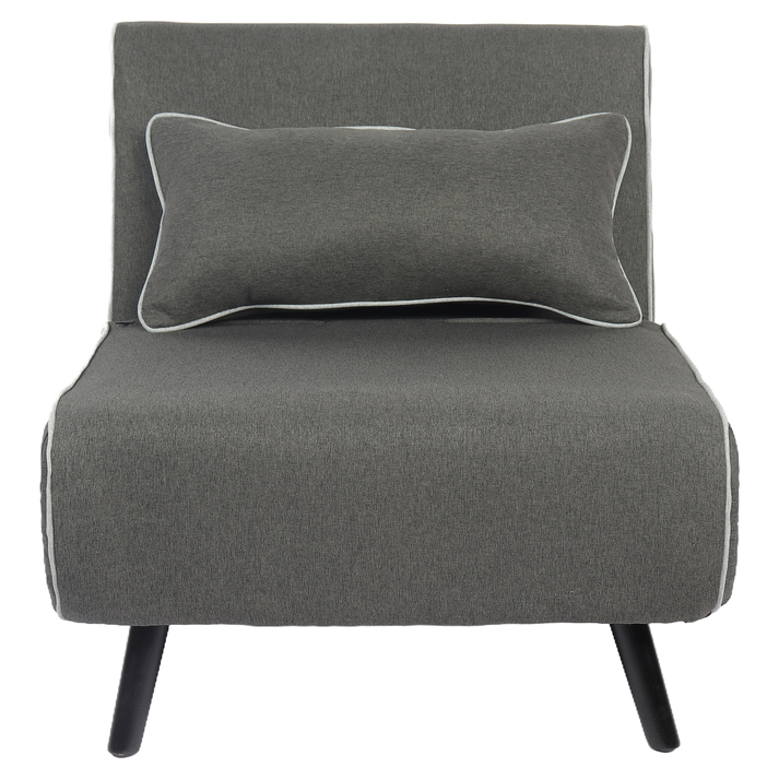 Κρεβάτι Ράντζο CALISTA Γκρι/Γκρι Ανοιχτό Ύφασμα/Ξύλο/Μέταλλο 78x200x28cm