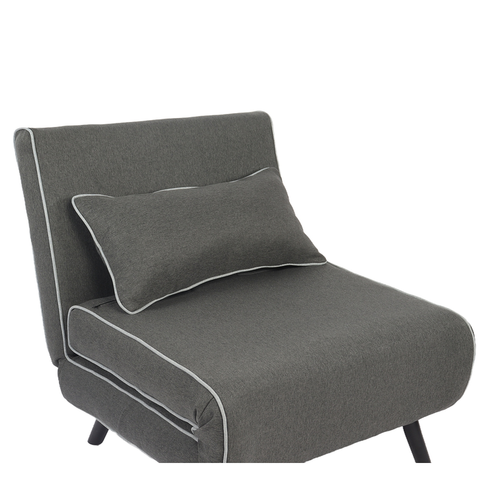 Κρεβάτι Ράντζο CALISTA Γκρι/Γκρι Ανοιχτό Ύφασμα/Ξύλο/Μέταλλο 78x200x28cm