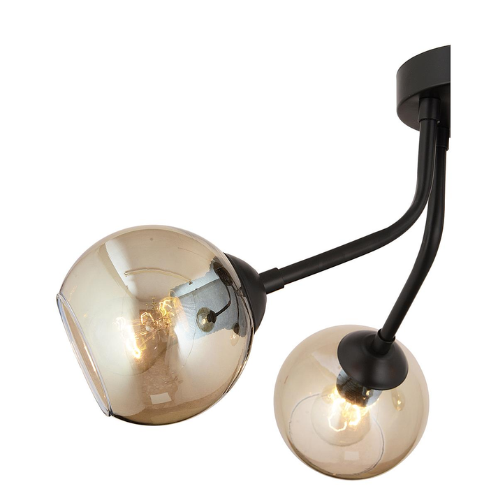 Φωτιστικό Κρεμαστό DAV Πολύφωτο Μαύρο Μέταλλο/Γυαλί 66x32cm