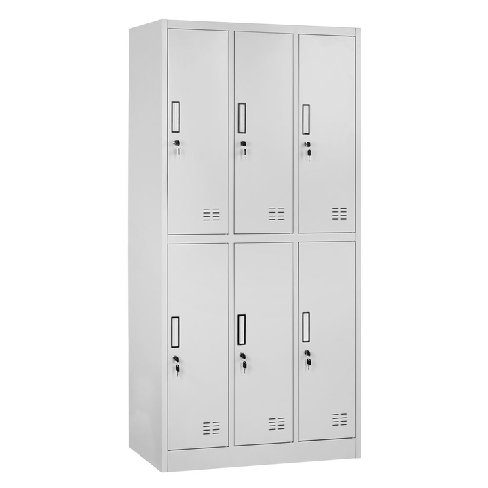 Φοριαμός 6 Θέσεων EARNIL Ανοιχτό Γκρι Μέταλλο 90x45x185cm