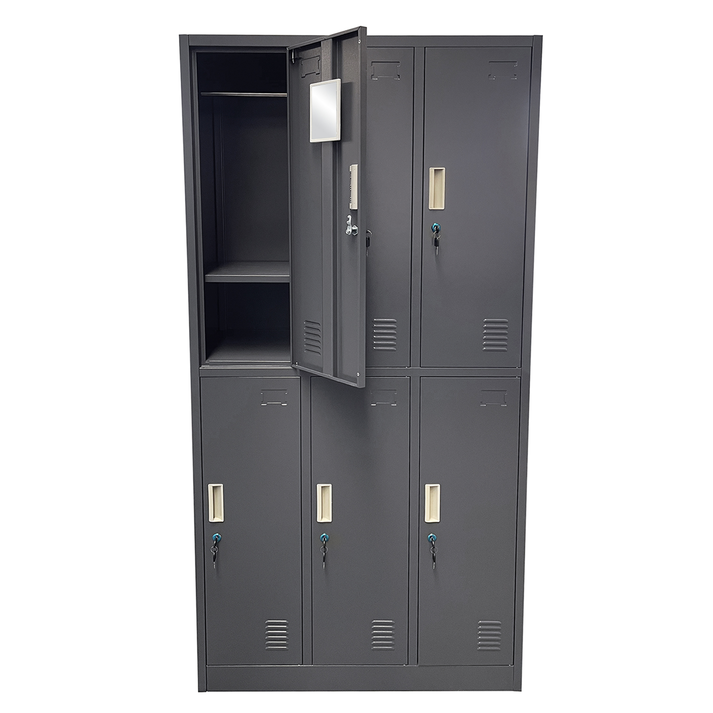 Φοριαμός 6 Θέσεων EARNIL Σκούρο Γκρι Μέταλλο 90x45x185cm