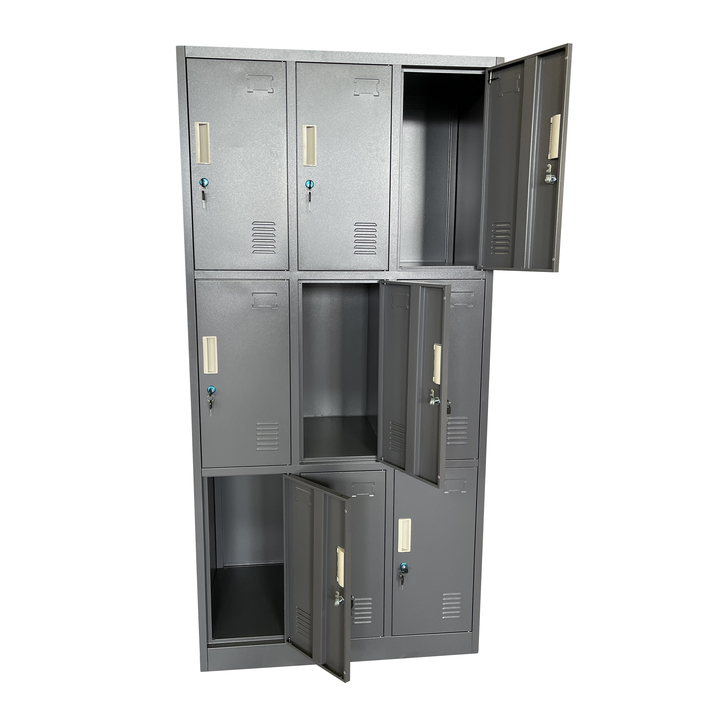 Φοριαμός 9 Θέσεων EARNUR Σκούρο Γκρι Μέταλλο 90x45x185cm