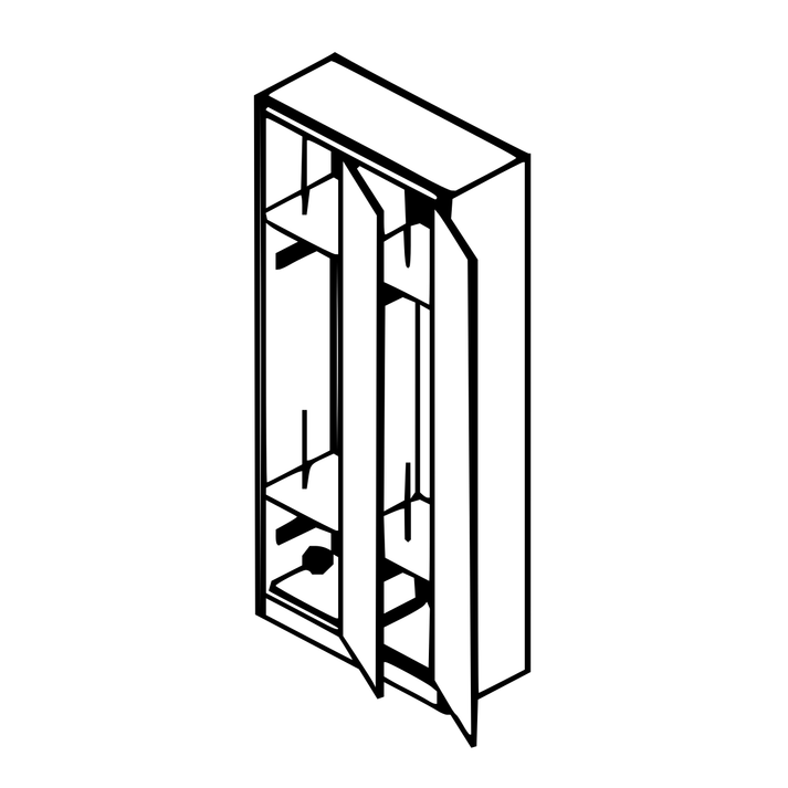 Φοριαμός Δίφυλλος DORI Σκούρο Γκρι/Λευκό Μέταλλο 90x45x185cm