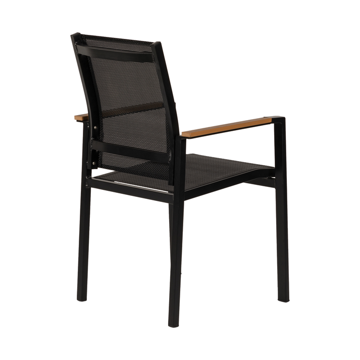 Πολυθρόνα Κήπου KALANDULA Μαύρο/Καρυδί Αλουμίνιο/Ύφασμα 40x47x91cm