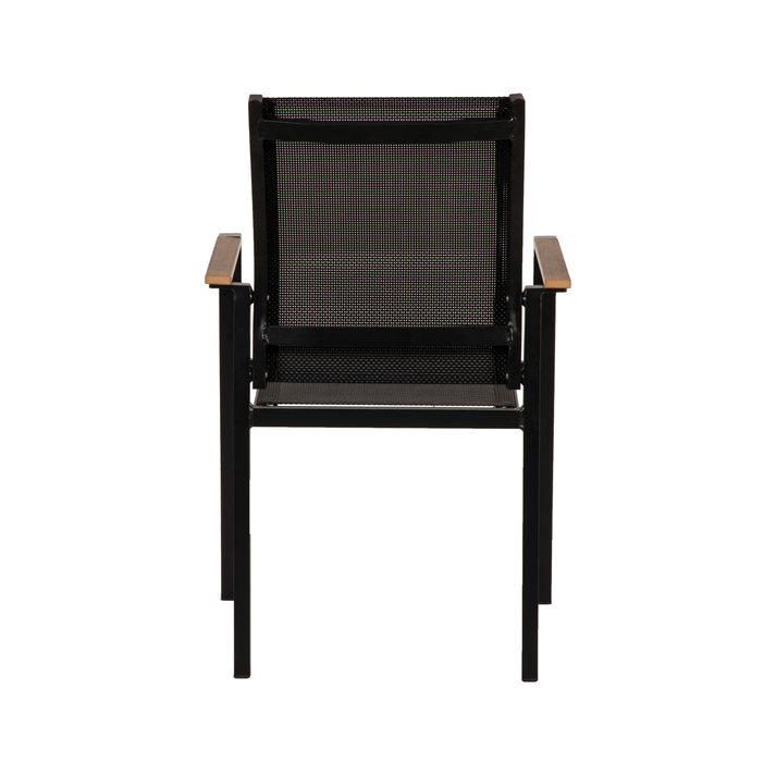 Πολυθρόνα Κήπου KALANDULA Μαύρο/Καρυδί Αλουμίνιο/Ύφασμα 40x47x91cm