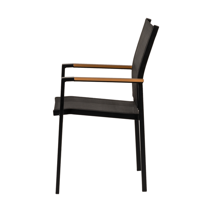 Πολυθρόνα Κήπου KALANDULA Μαύρο/Καρυδί Αλουμίνιο/Ύφασμα 40x47x91cm