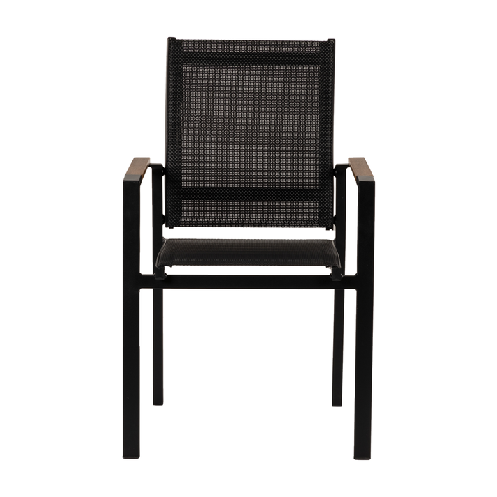 Πολυθρόνα Κήπου KALANDULA Μαύρο/Καρυδί Αλουμίνιο/Ύφασμα 40x47x91cm