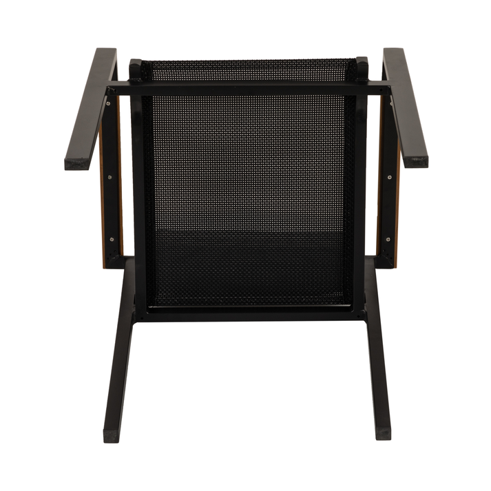 Πολυθρόνα Κήπου KALANDULA Μαύρο/Καρυδί Αλουμίνιο/Ύφασμα 40x47x91cm