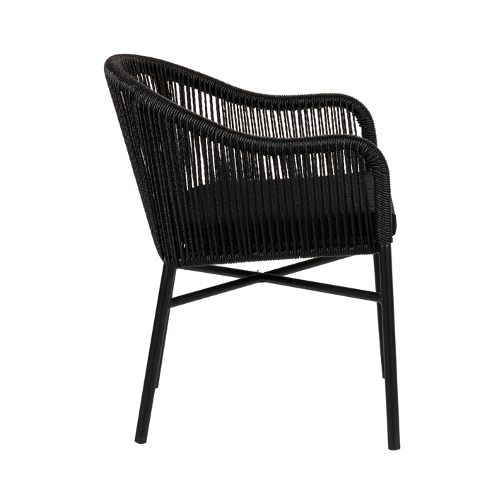 Πολυθρόνα Κήπου KAGERA Μαύρο Αλουμίνιο/Rattan 45x42x84cm