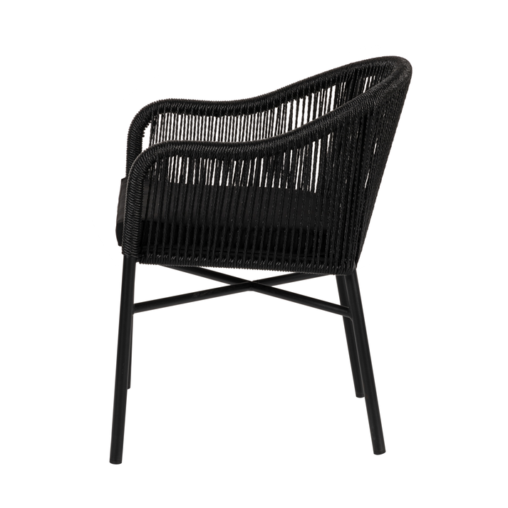 Πολυθρόνα Κήπου KAGERA Μαύρο Αλουμίνιο/Rattan 45x42x84cm