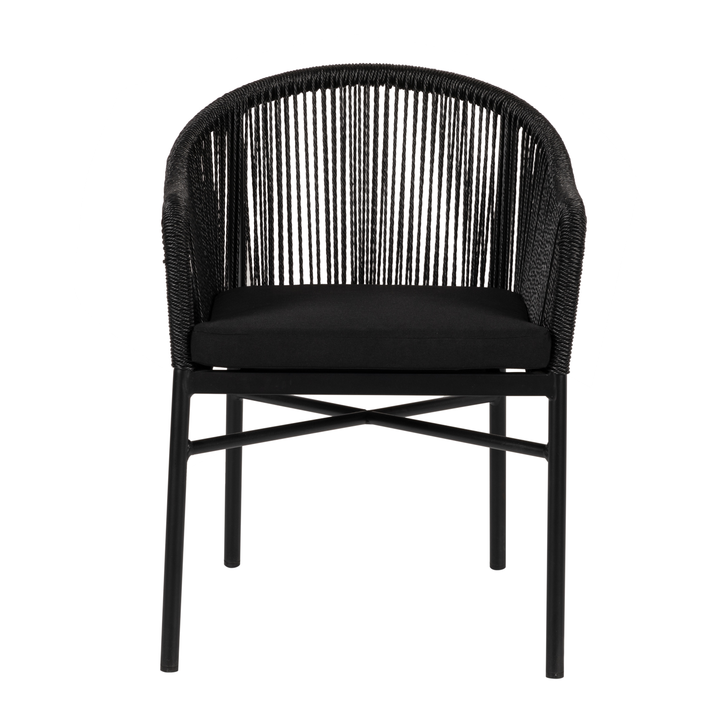 Πολυθρόνα Κήπου KAGERA Μαύρο Αλουμίνιο/Rattan 45x42x84cm