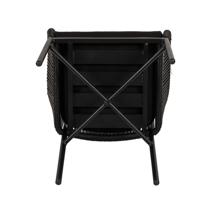 Πολυθρόνα Κήπου KAGERA Μαύρο Αλουμίνιο/Rattan 45x42x84cm