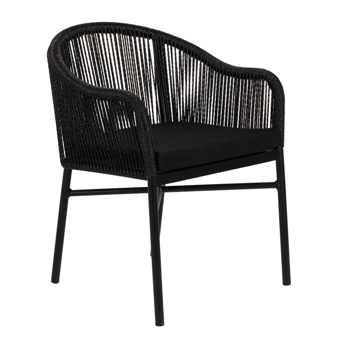 Πολυθρόνα Κήπου KAGERA Μαύρο Αλουμίνιο/Rattan 45x42x84cm