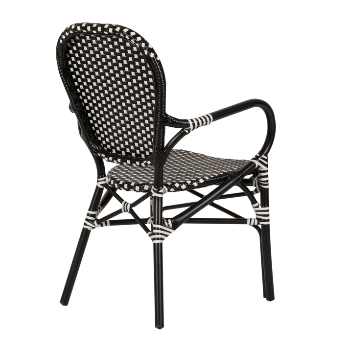 Καρέκλα Κήπου BOALI Μαύρο/Λευκό Αλουμίνιο/Rattan 41x45x92cm