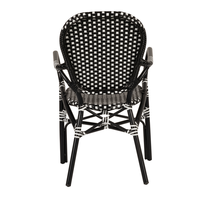Καρέκλα Κήπου BOALI Μαύρο/Λευκό Αλουμίνιο/Rattan 41x45x92cm
