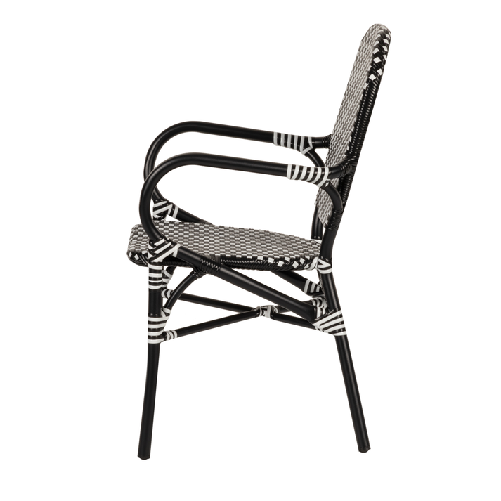 Καρέκλα Κήπου BOALI Μαύρο/Λευκό Αλουμίνιο/Rattan 41x45x92cm