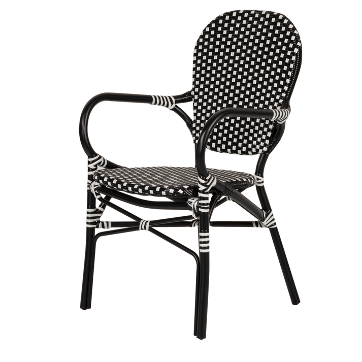 Καρέκλα Κήπου BOALI Μαύρο/Λευκό Αλουμίνιο/Rattan 41x45x92cm