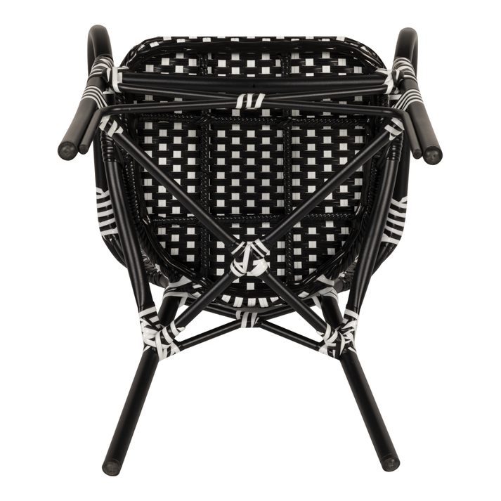 Καρέκλα Κήπου BOALI Μαύρο/Λευκό Αλουμίνιο/Rattan 41x45x92cm