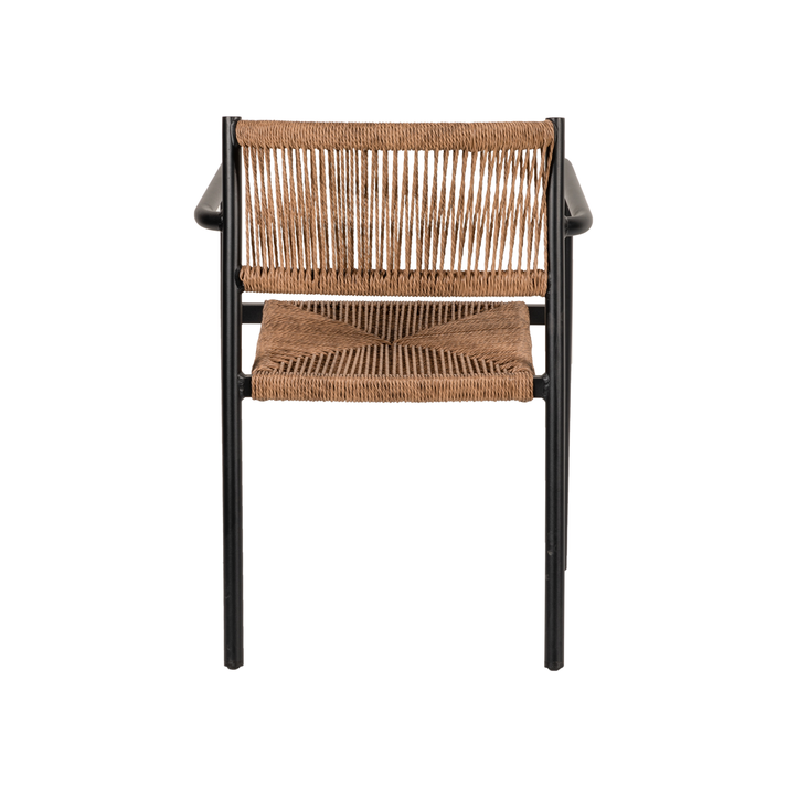 Πολυθρόνα Κήπου INGA Μαύρο/Φυσικό Αλουμίνιο/Rattan 55.5x50x77.5cm