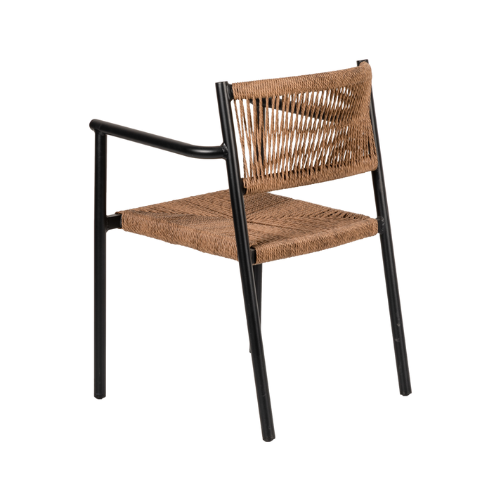 Πολυθρόνα Κήπου INGA Μαύρο/Φυσικό Αλουμίνιο/Rattan 55.5x50x77.5cm