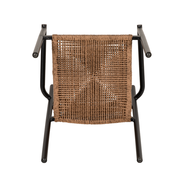 Πολυθρόνα Κήπου INGA Μαύρο/Φυσικό Αλουμίνιο/Rattan 55.5x50x77.5cm