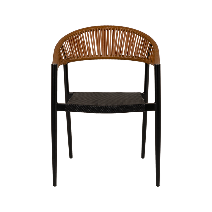 Πολυθρόνα Κήπου LIVINGSTONE Μαύρο/Καφέ Αλουμίνιο/Rattan 56x55x76cm