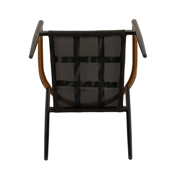 Πολυθρόνα Κήπου LIVINGSTONE Μαύρο/Καφέ Αλουμίνιο/Rattan 56x55x76cm