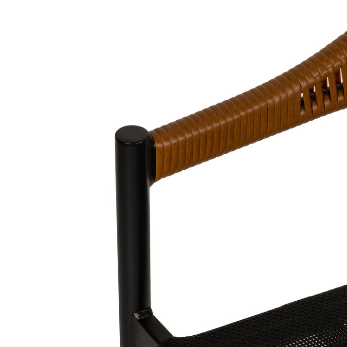 Πολυθρόνα Κήπου LIVINGSTONE Μαύρο/Καφέ Αλουμίνιο/Rattan 56x55x76cm