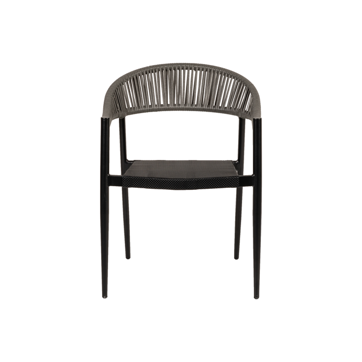 Πολυθρόνα Κήπου LIVINGSTONE Μαύρο/Γκρι Αλουμίνιο/Rattan 56x55x76cm