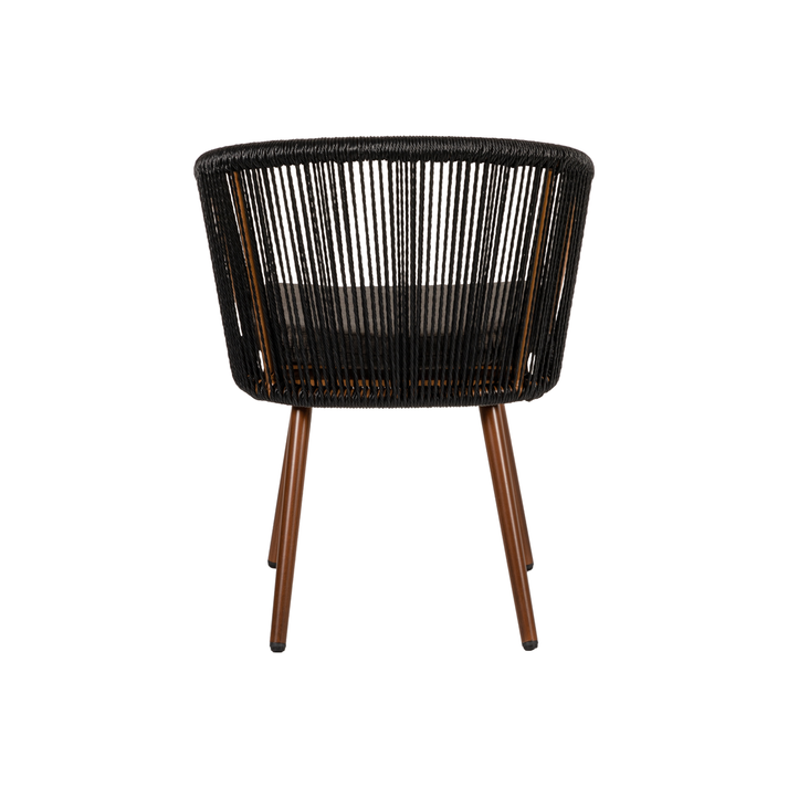 Πολυθρόνα Κήπου LOFOI Μαύρο/Καφέ Αλουμίνιο/Rattan 60x62x81cm