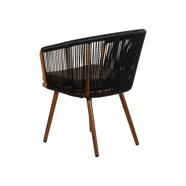 Πολυθρόνα Κήπου LOFOI Μαύρο/Καφέ Αλουμίνιο/Rattan 60x62x81cm