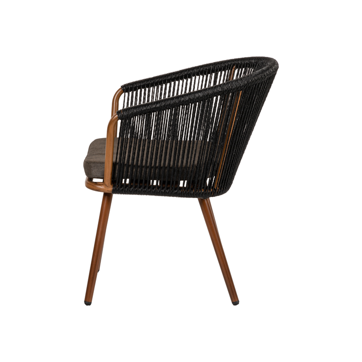 Πολυθρόνα Κήπου LOFOI Μαύρο/Καφέ Αλουμίνιο/Rattan 60x62x81cm