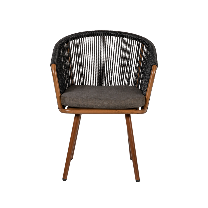 Πολυθρόνα Κήπου LOFOI Μαύρο/Καφέ Αλουμίνιο/Rattan 60x62x81cm