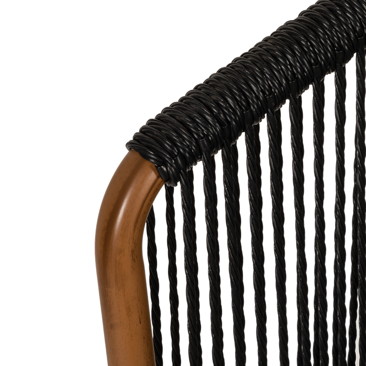 Πολυθρόνα Κήπου LOFOI Μαύρο/Καφέ Αλουμίνιο/Rattan 60x62x81cm