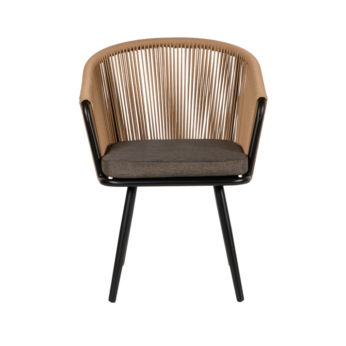 Πολυθρόνα Κήπου LOFOI Μαύρο/Καφέ Αλουμίνιο/Rattan 60x62x81cm